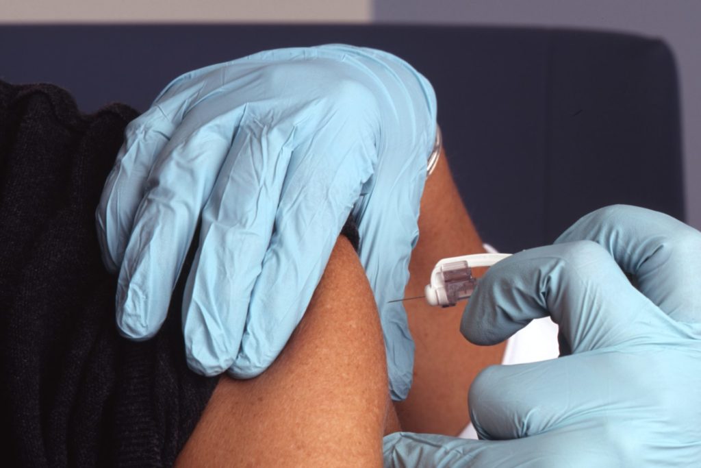 hpv vaccine being administered