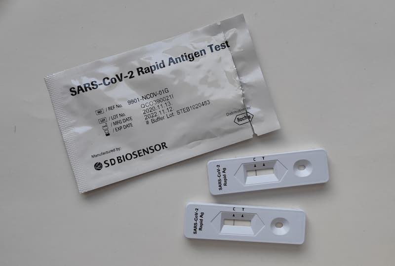 Components of a Rapid Antigen test for travel in Manchester